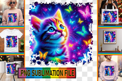 RADIANT Tote Bag Designs PNG, Cat Product Image 1