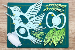 3d bird lantern svg template, paper hummingbird lamp Product Image 2