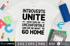 Introverts Unite We're Here SVG, Anti Social SVG Design Product Image 1