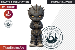 Voodoo doll Halloween Clipart, black Magic gothic witchcraft Product Image 1