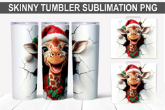 Christmas Giraffe Tumbler Wrap PNG - Festive Giraffe Design Product Image 1