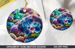 Flower Stained Glass Ornament PNG, Digital Download File Product Image 1