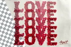 Valentine sayings Love word, rose petals PNG, valentine font Product Image 1