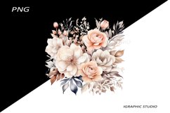 Watercolor Pastel Flowers Clipart, Wedding Flowers Clipart Product Image 1