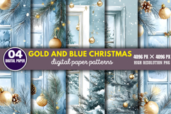 Gold and Blue Christmas Backgrounds PNG Product Image 1