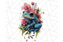 Floral Punk Frogs PNG - Neon Reble Grunge Amphibians Clipart Product Image 2