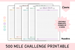 500 Mile Walking or Running Challenge Editable Template 2 Product Image 1