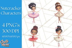 Diverse Ballerina Nutcracker Clipart PNG Product Image 1
