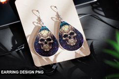 Stained Glass Halloween Skull Earring Design Product Image 1