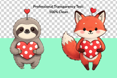 25 Chibi Valentine Animals Clipart Bundle Product Image 10