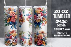 Floral Spring flowers Tumbler Wrap, Floral Tumbler Wrap Product Image 1