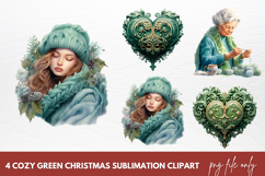 Cozy Green Christmas Clipart Sublimation Product Image 1