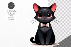 Halloween clipart, Black cat clipart, Kids Halloween Product Image 1