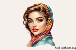 Vintage Retro Girls Clipart PNG Product Image 1