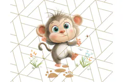 Zoo Monkeys Clipart, Cute Cartoon Jungle Monkeys PNG Product Image 2