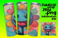 Vibrant Retro Floral Fantasy: 20oz Sublimation Product Image 1