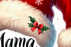 Mama Claus PNG, Festive Santa Hat Design, Retro Christmas Product Image 5