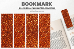 Burnt Orange Glitter Bookmark PNG, Bookmark Sublimation Product Image 1