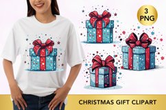 christmas gift clipart, christmas gift png Product Image 1