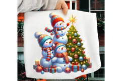 Cute Christmas Snowman PNG, Funny Christmas Snowman PNG Product Image 1