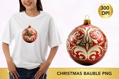 Watercolor Christmas Bauble Clipart, Christmas Bauble png Product Image 1