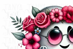 Retro Hippie Ghost PNG, Sublimation Download, Floral Product Image 5