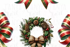 Christmas Coquette Bow PNG | Red and Green Bow for Preppy Product Image 5
