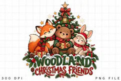 Woodland Christmas Friends Cute Forest Animals Holiday Product Image 2