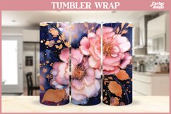 Flower Tumbler Sublimation Wrap | Alcohol Ink Tumbler Wrap Product Image 4