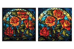 Rose Stained Glass Card. Stained Glass Rose Card Sublimation Product Image 4