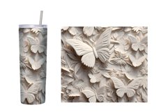 3D Flowers Tumbler Wrap. 3D Butterfly Plaster Tumbler Product Image 4
