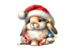 10 Christmas Bunny PNG Clipart Bundle High Quality 300 DPI Product Image 10