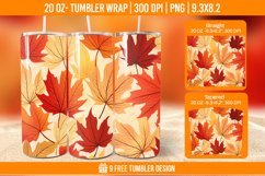 Autumn Flower Tumbler Wrap Designs, Sublimation Wrap Product Image 1