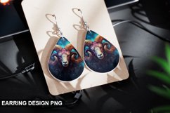Stained Glass Aries Zodiac flowers Earring Design Product Image 1