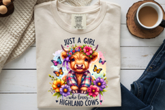Just A Girl Who Loves Highland Cows PNG, Cow Sublimation Product Image 8