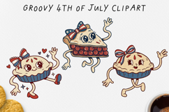 Groovy 4th of July Clipart Bundle 80 PNG Product Image 4