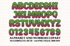 Neon Glitter Alphabet png clipart,neon glitter letter doodle Product Image 4