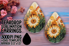 Whimsical Teardrop Earrings Design Template , Flowers Product Image 1
