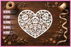 16 Paper Cut Floral Heart , Paper Cut Heart SVG Product Image 3