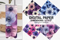 Anemone Flower Digital Paper - Flower Background Product Image 1