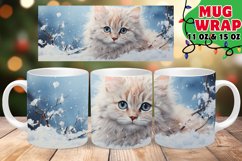 RETRO Festive Sparkle 11oz 15oz Wrap, Cute Cat Product Image 1