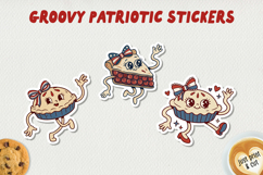 Groovy Patriotic Printable Stickers Bundle PNG. Product Image 4