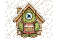 Christmas Monster Clipart, Funny Holiday Creature PNG Art Product Image 2