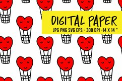 Heart air ballon seamless pattern.Seamless pattern with hear Product Image 1