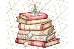 Christmas Book Clipart, Festive Reading PNG Illustrations Product Image 2
