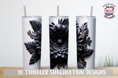 3d Flower Sublimation bundle Tumbler Wrap 20 oz Black JPEG Product Image 11