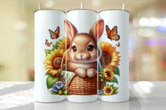 Bunny with Sunflower Tumbler Wrap Sublimation Product Image 1