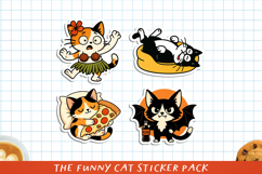 Cute &amp; Funny Cat Printable Stickers, PNG. Product Image 1
