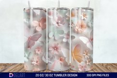 3d Pastel Butterflies &amp; Flowers Tumbler Wrap Product Image 1