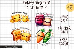 Funny food couples pun stickers. PNG. Product Image 1